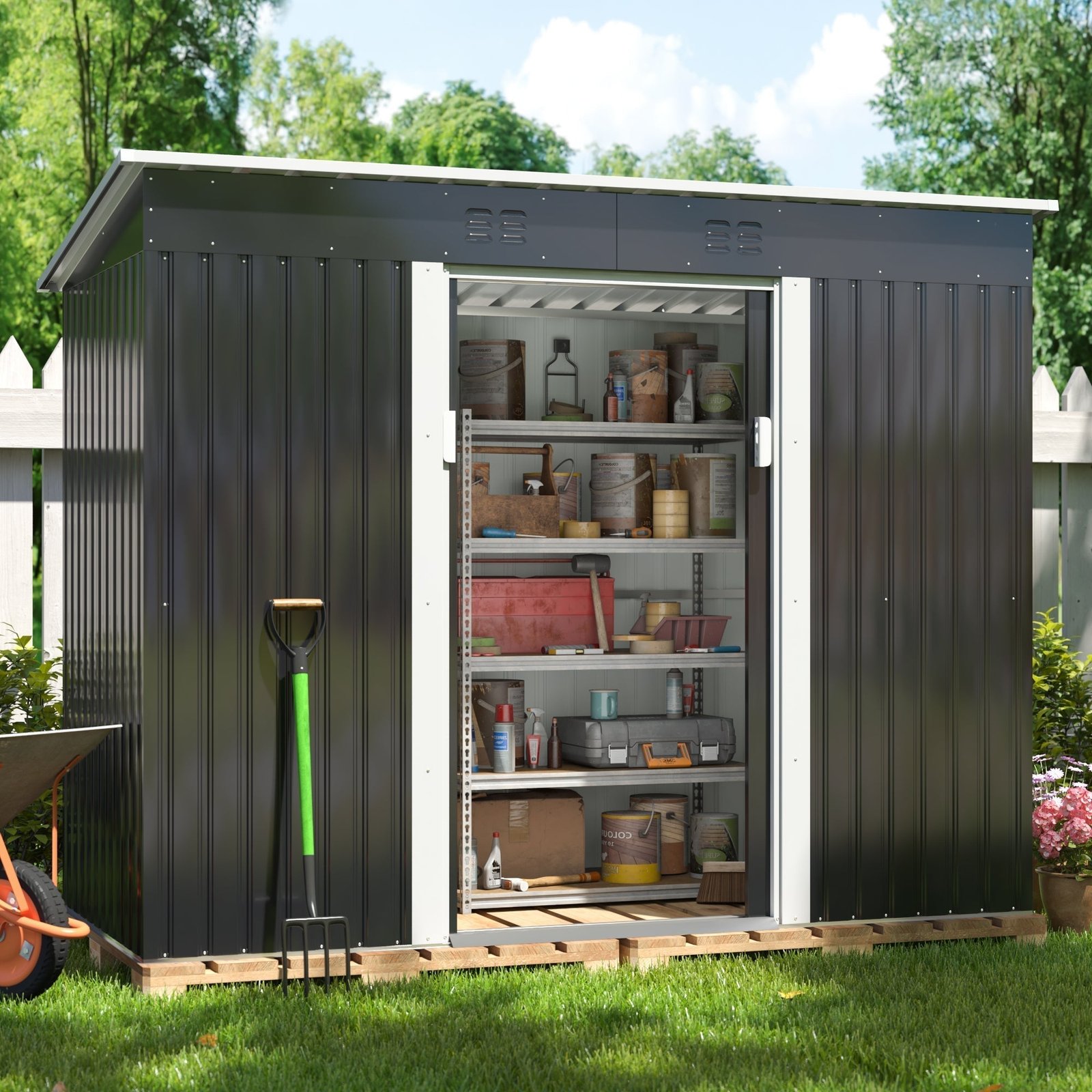 HOGYME-4-2-x-9-1-Outdoor-Metal-Storage-Shed-Garden-Tool-House-with-2-Vents-2-Sliding-Doors-for-Backyard-Patio-Lawn-Gray_25207cf7-c3c8-4984-89df-75075abdeb41.f07b74f281fa1ca8a96e0698e9.jpg